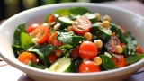 أكلة غنية بالأملاح المفيدة والحديد - سلطة السبانخ والطماطم