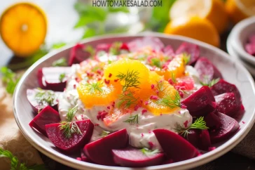 أكلة مليئة بالفيتامينات والمعادن - سلطة الشمندر مع البرتقال والزبادي