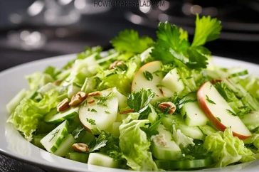 طريقة عمل سلطة التفاح الأخضر والخس