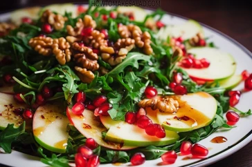 طريقة عمل سلطة التفاح والجرجير والرمان