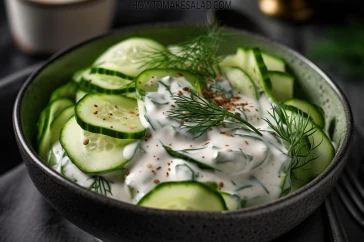 طريقة عمل سلطة الخيار بالزبادي والشبت