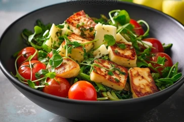 طريقة عمل سلطة الجرجير بجبن الحلوم