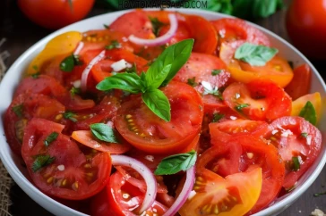 طريقة عمل سلطة الطماطم بالريحان للرجيم