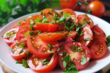 طريقة عمل سلطة الطماطم بالنعناع
