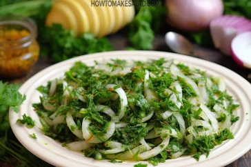 طريقة عمل سلطة البصل والبقدونس للمشاوي