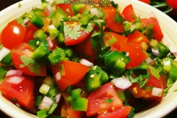 طريقة عمل سلطة البصل الاخضر والطماطم