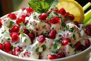 من أفضل الأكلات لزيادة حرق الدهون - سلطة الرمان بالزبادي