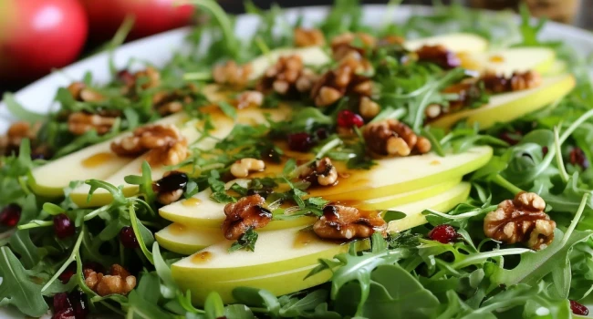 طريقة عمل سلطة التفاح والجرجير