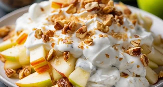 طريقة عمل سلطة التفاح والزبادي