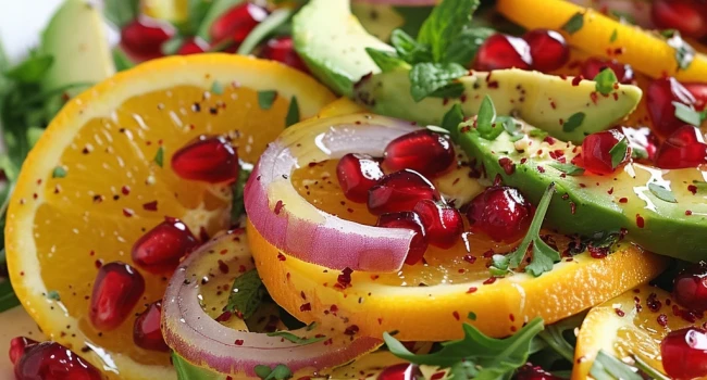 طريقة عمل سلطة الأفوكادو بالبرتقال