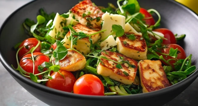 طريقة عمل سلطة الجرجير بجبن الحلوم