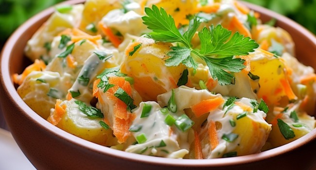 طريقة عمل سلطة الجزر والبطاطس بالزبادي