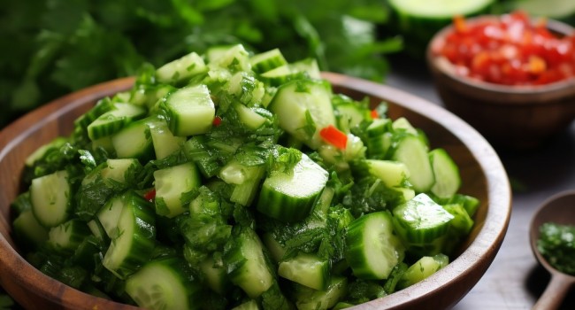 طريقة عمل سلطة الخس والخيار