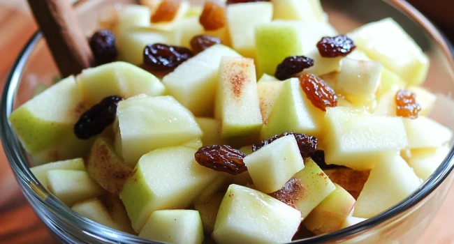 سلطة التفاح بالزبيب – طاقة طبيعية وغنية بالألياف